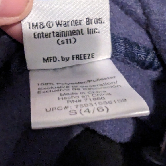 Vintage Women's Blue Looney Tunes Tweety Bird Front Zip Sweater Size Small (4/6) - Picture 10 of 10